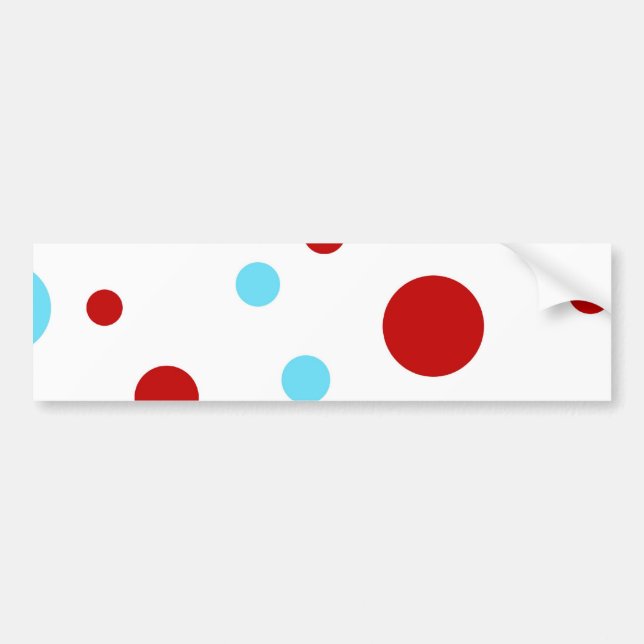 Adesivo Para Carro Teste padrão de bolinhas branco vermelho de (Frente)