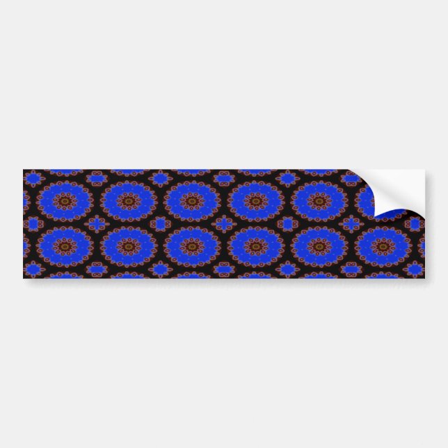 Adesivo Para Carro teste padrão de flor azul (Frente)