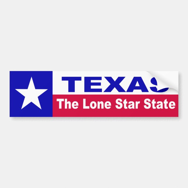 Adesivo Para Carro TEXAS, o estado solitário da estrela (Frente)