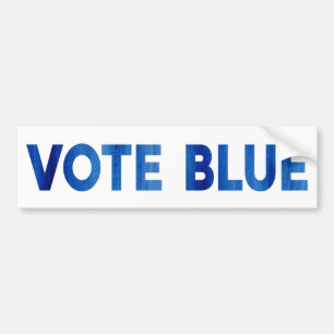 Adesivo Para Carro Texto corajoso azul da aguarela do voto político