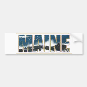 Adesivo Para Carro Texto da Imagem do Maine - Ondas Caindo