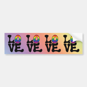 Adesivo Para Carro Texto do amor do arco-íris do Hippie