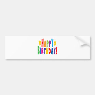 Adesivo Para Carro Texto feliz de aniversário colorido