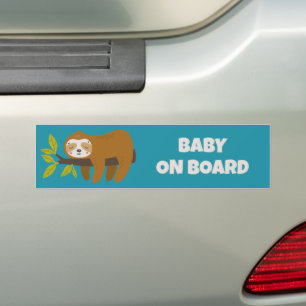 Adesivo Para Carro Texto Personalizado & Cor Sloth Fofinho