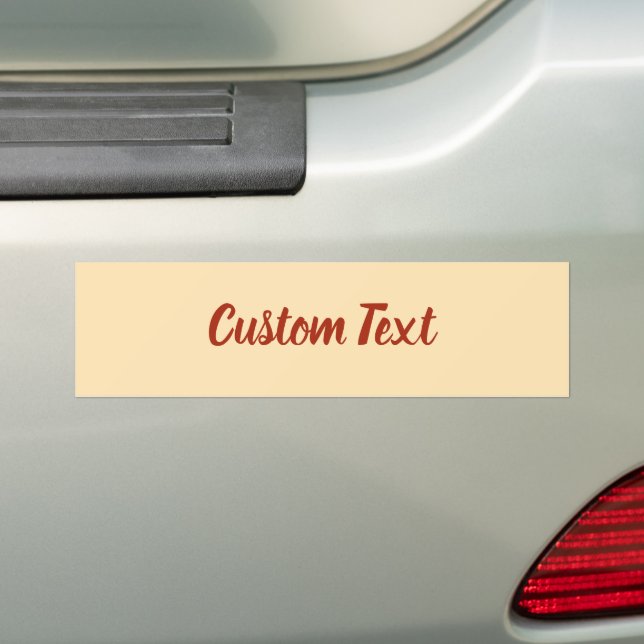 Adesivo Para Carro Texto Personalizado em Pêssego com Script Vermelho (No carro)