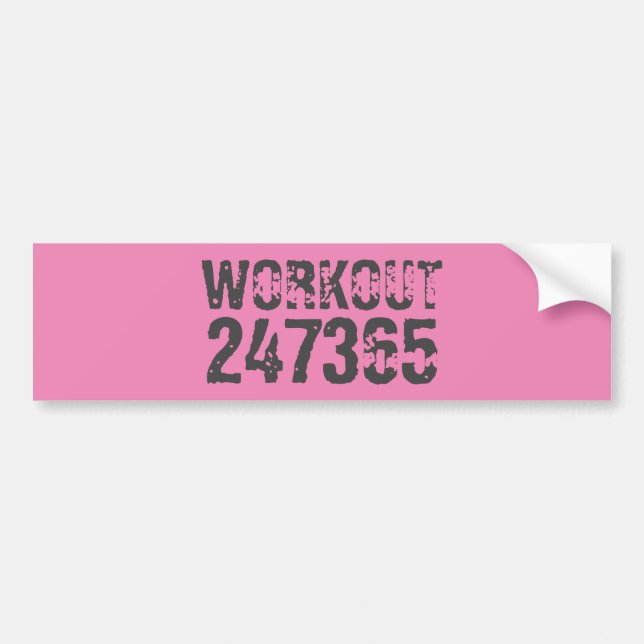 Adesivo Para Carro Texto vestido e arranhado Workout 247365 rosa (Frente)