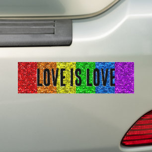 Adesivo Para Carro Texto vibrante do sinalizador LGBT Sparkle Love pe