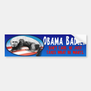 Adesivo Para Carro Texugo de Obama - apenas toma o que quer