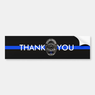 ADESIVO PARA CARRO THANK YOU BACK THE BLUE BUMPER STICKER