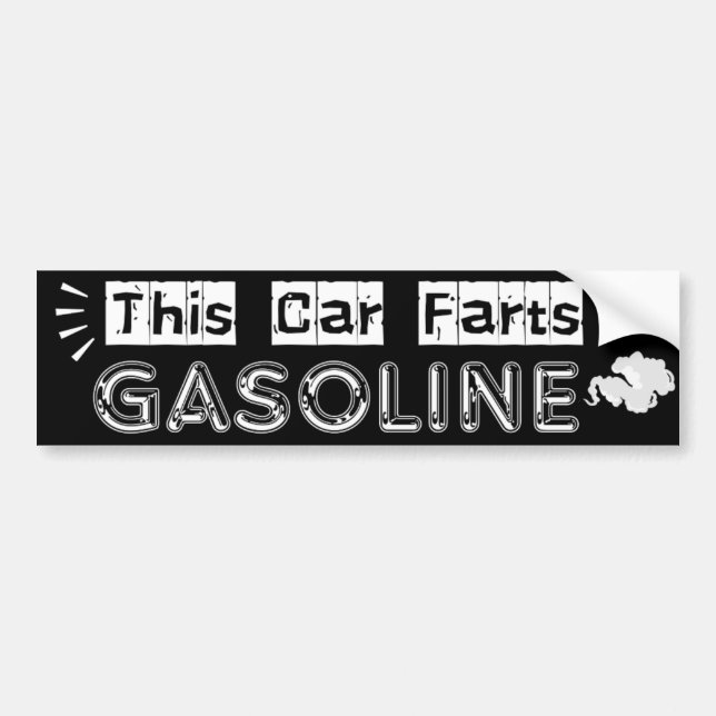 Adesivo Para Carro This Car Farts Gasoline Witty Joke (Frente)