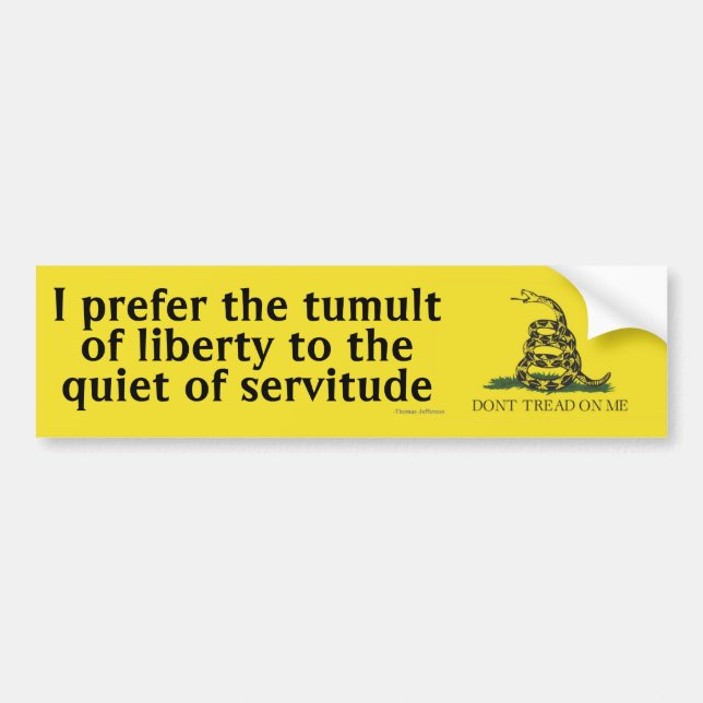 Adesivo Para Carro Thomas Jefferson A Dizer Bumper Sticker (Frente)