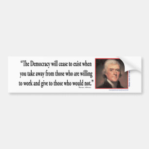 Adesivo Para Carro Thomas Jefferson - democracia das citações
