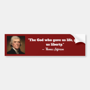 Adesivo Para Carro Thomas Jefferson Liberty Quote Bumper Sticker