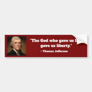 Adesivo Para Carro Thomas Jefferson Life Liberty Cote Apontado