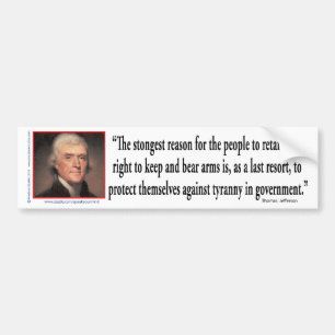 Adesivo Para Carro Thomas Jefferson no controlo de armas