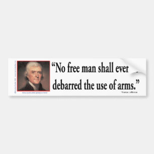 Adesivo Para Carro Thomas Jefferson sobre Direitos de Arma