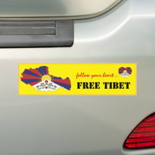 Adesivo Para Carro Tibete e Liberdade no Tibete, Compaixão Cardíaca