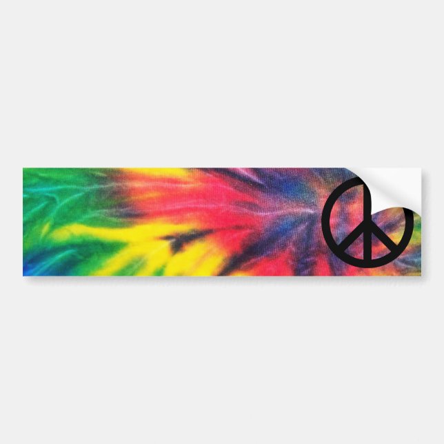Adesivo Para Carro Tie Dyed Black Peace Sign (Frente)