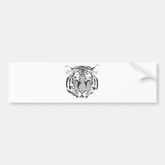 Adesivo Para Carro Tigre branco (Frente)