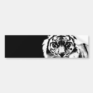Adesivo Para Carro Tigre preto e branco