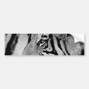 Adesivo Para Carro Tigre preto e branco
