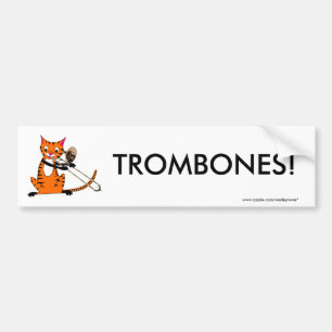 Adesivo Para Carro Tigre que joga o Trombone