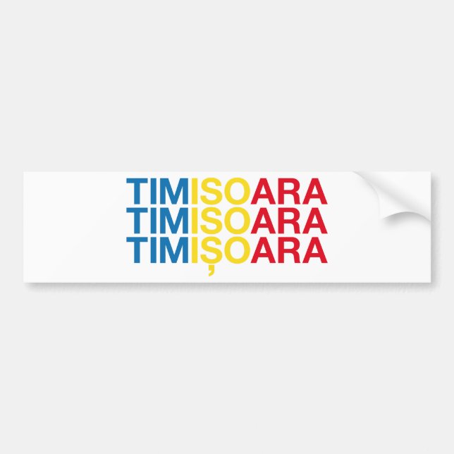 Adesivo Para Carro TIMISOARA Bandeira romena (Frente)