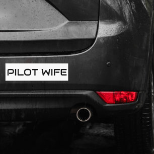 Adesivo Para Carro Tipografia Minimalista PILOTO ESPOSA, Aviação Simp