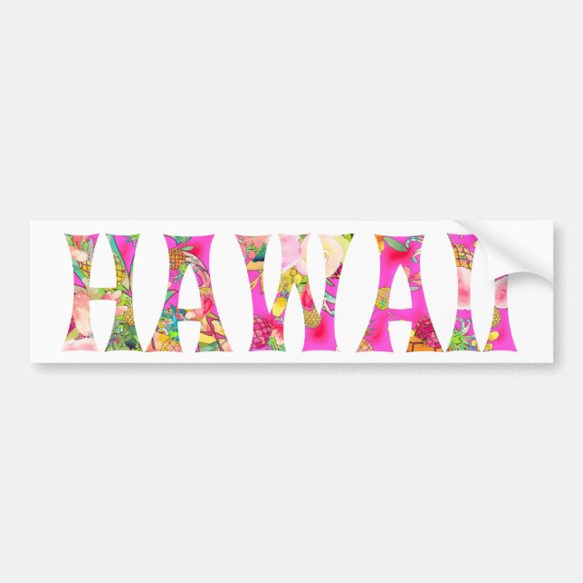 Adesivo Para Carro Tipografia PixDezines Hawaii Tiki (Frente)