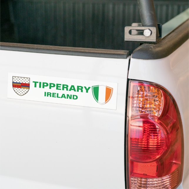 Adesivo Para Carro Tipperary Ireland Crest e Irish Flag (No caminhão)