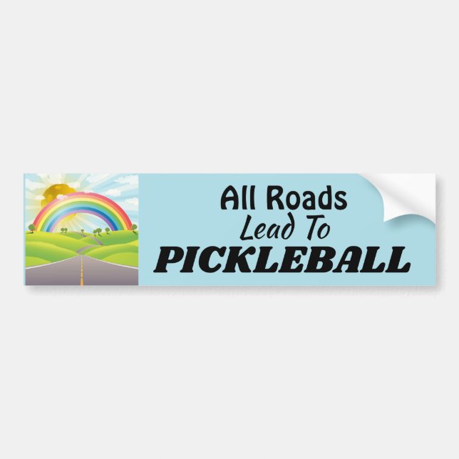 Adesivo Para Carro Todas as Estradas Levam ao Pickleball (Frente)