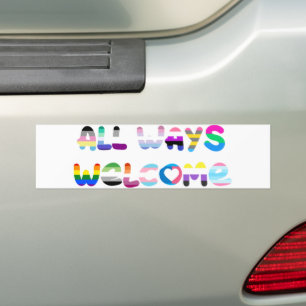 Adesivo Para Carro Todos os modos de boas-vindas LGBTQIA+ inclusão de