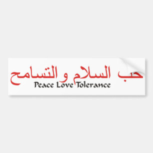 Adesivo Para Carro Tolerância do amor da paz