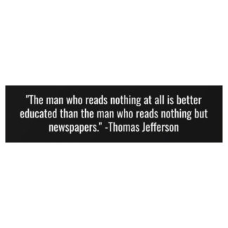 Adesivo Para Carro Tomás Jefferson Bumper Sticker Provocador de Pensa