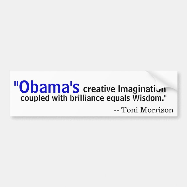 Adesivo Para Carro Toni Morrison em Obama (Frente)