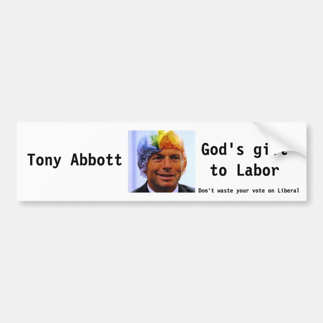 Adesivo Para Carro Tony Abbott, presente dos deuses (Frente)