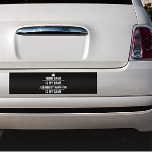 Adesivo Para Carro Trabalho Engraçado Personalizado e Nome do Hobby