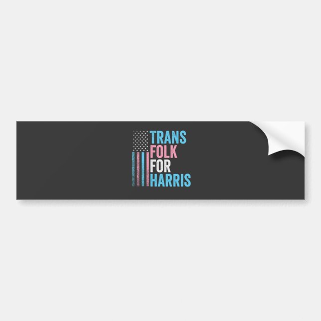 Adesivo Para Carro Trans Folk for Harris Election Transgender LGBT (Frente)