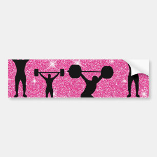 Adesivo Para Carro Treino de Fitness Academia Esporte Brilho Rosa