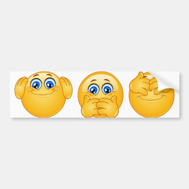 Adesivo Para Carro três emojis sábios (Frente)