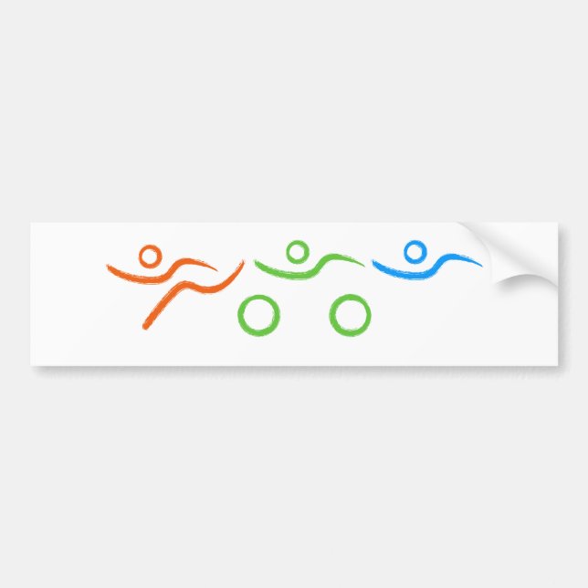 Adesivo Para Carro Triathlon legal e design único (Frente)