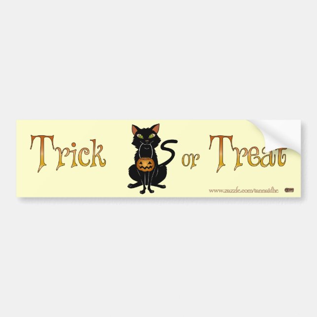 Adesivo Para Carro Trick ou Tratar Gatinho (Frente)