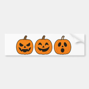 Adesivo Para Carro Trio de Pumpkin de Halloween - Raios, Felizes