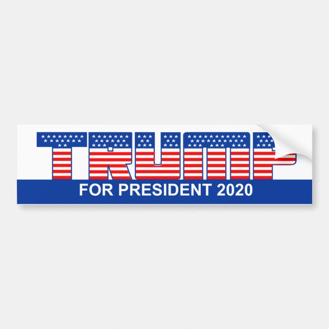 Adesivo Para Carro Trump for President 2020 with  Flag-like Letters (Frente)