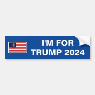 ADESIVO PARA CARRO TRUMP FOR PRESIDENTE 2024 BUMPER STICKER