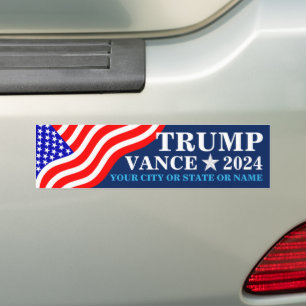 Adesivo Para Carro Trump Vance 2024 American Flag Legal Personalizado