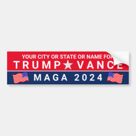 Adesivo Para Carro Trump Vance 2024 MAGA Red Blue Flag Personalizado