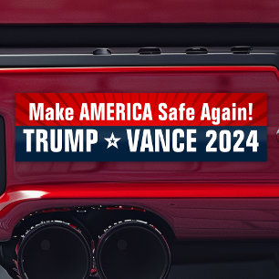 Adesivo Para Carro Trump Vance 2024 Torna a América SEGURA novamente