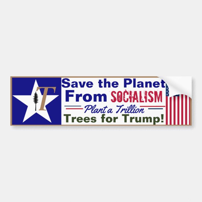 Adesivo Para Carro T's for Trump Save the Planet FROM SOCIALISM (Frente)