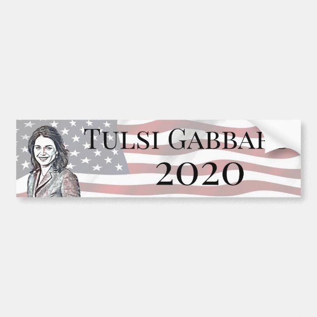 Adesivo Para Carro Tulsi Gabbard para candidato ao Presidente 2020 (Frente)